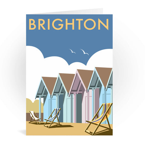 Brighton Beach Huts Greeting Card