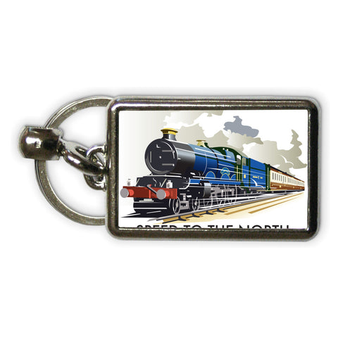Speed to the North Metal Keyring