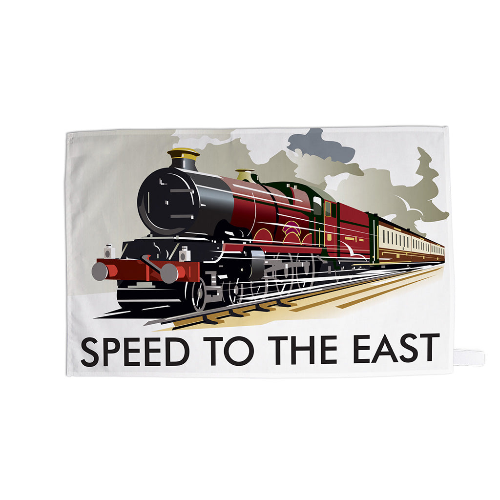 Speed to the East Tea Towel
