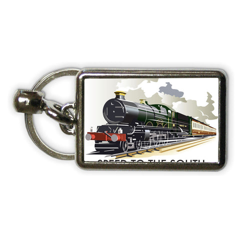 Speed to the South Metal Keyring