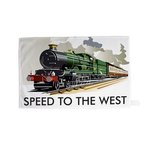 Speed to the West Tea Towel