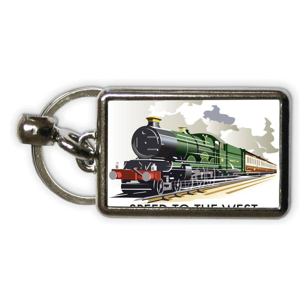 Speed to the West Metal Keyring