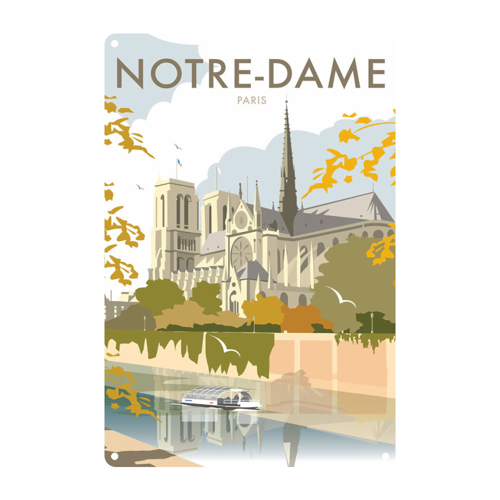 Notre Dame Metal Sign