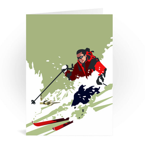 Skier Greeting Card