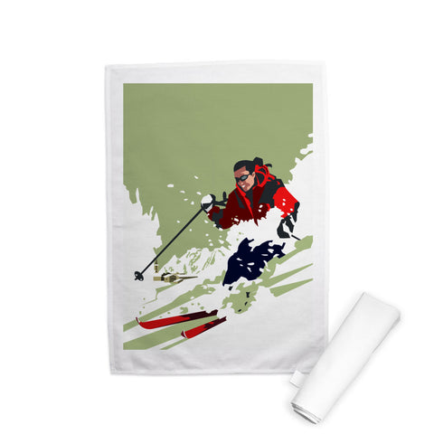 Skier Tea Towel
