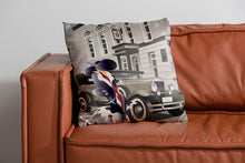 Load image into Gallery viewer, Lady, Dog &amp; Car Cushion
