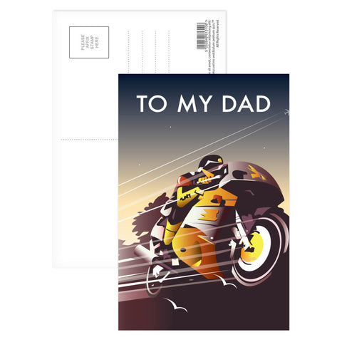 Motorbike Dad Postcard Pack of 8