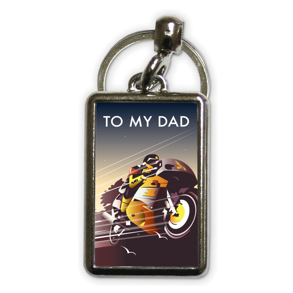Motorbike Dad Metal Keyring