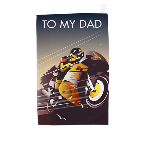Motorbike Dad Tea Towel