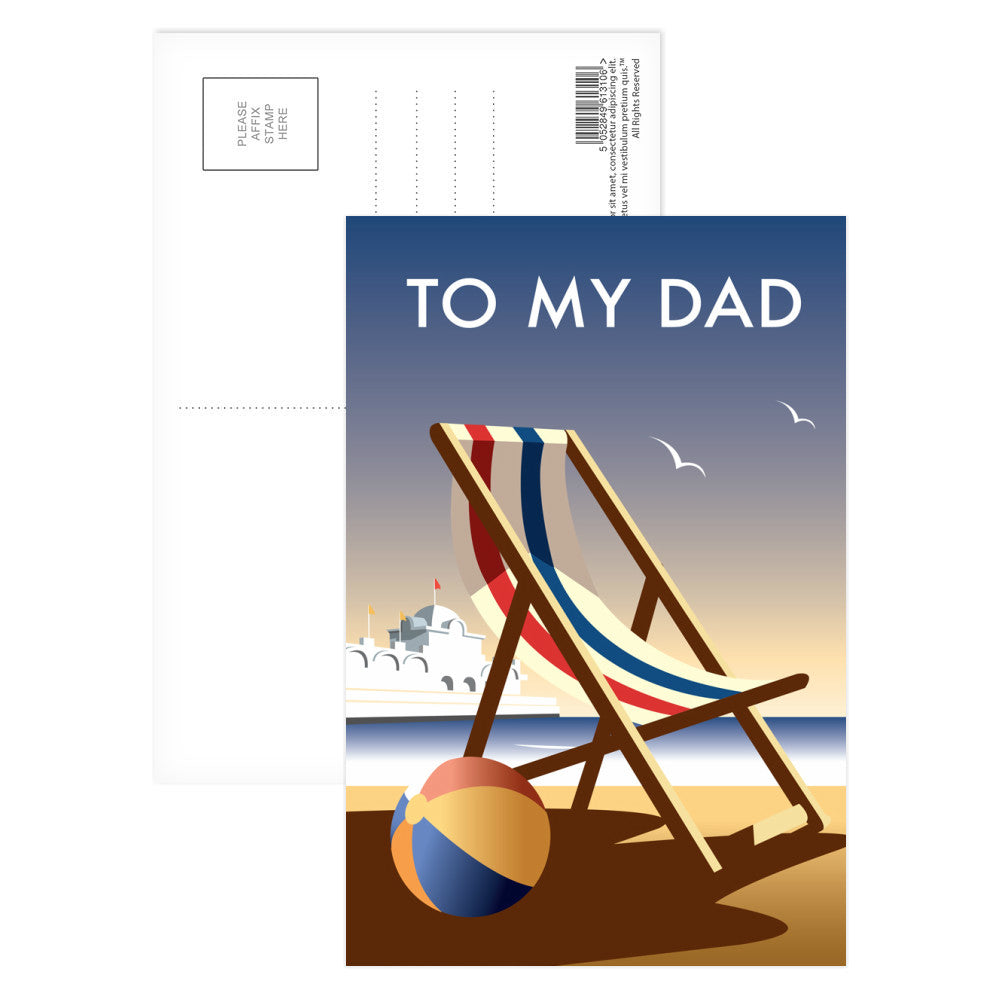Deckchair Dad Postcard Pack of 8