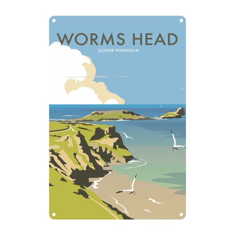 Worms Head, Gower Peninsula Metal Sign