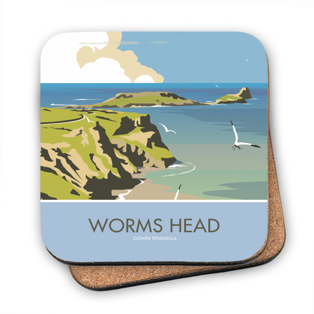 Worms Head, Gower Peninsula - Cork Coaster