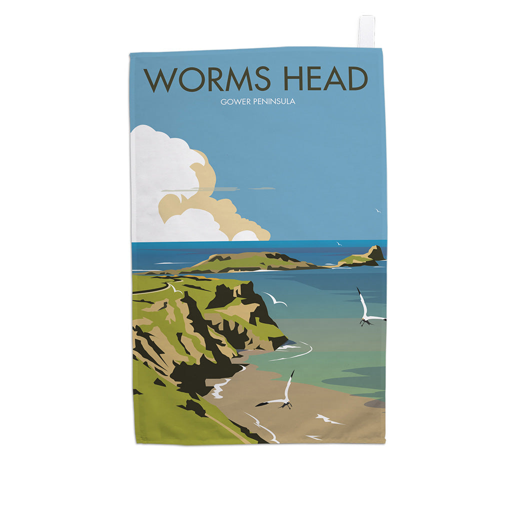 Worms Head, Gower Peninsula Tea Towel