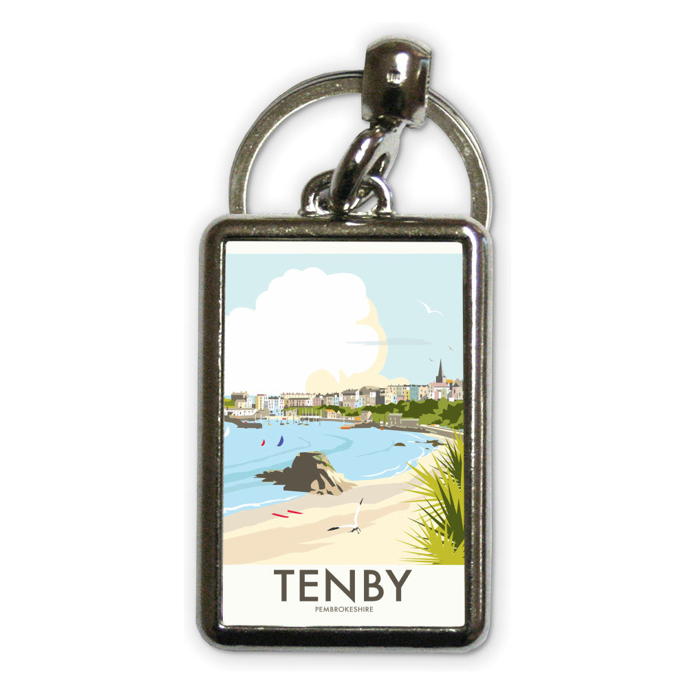 Tenby Metal Keyring – Dave Thompson Art