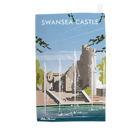 Swansea Castle, South Wales Tea Towel