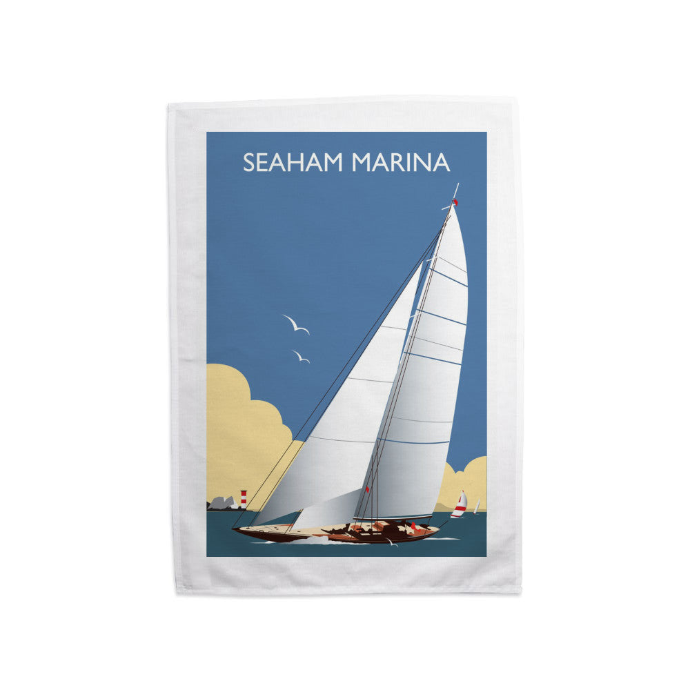Seaham Harbour, County Durham Tea Towel