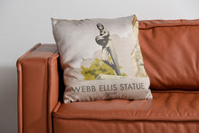 Load image into Gallery viewer, Webb Ellis Statue, Rugby Cushion
