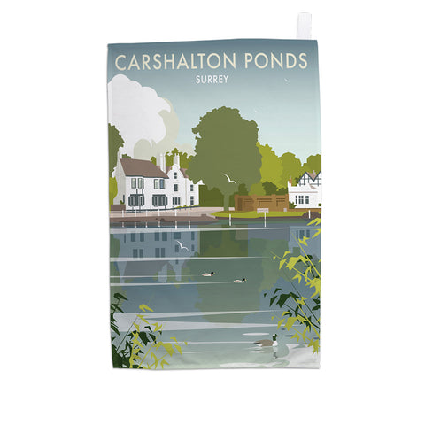 Carshalton Ponds, Surrey Tea Towel