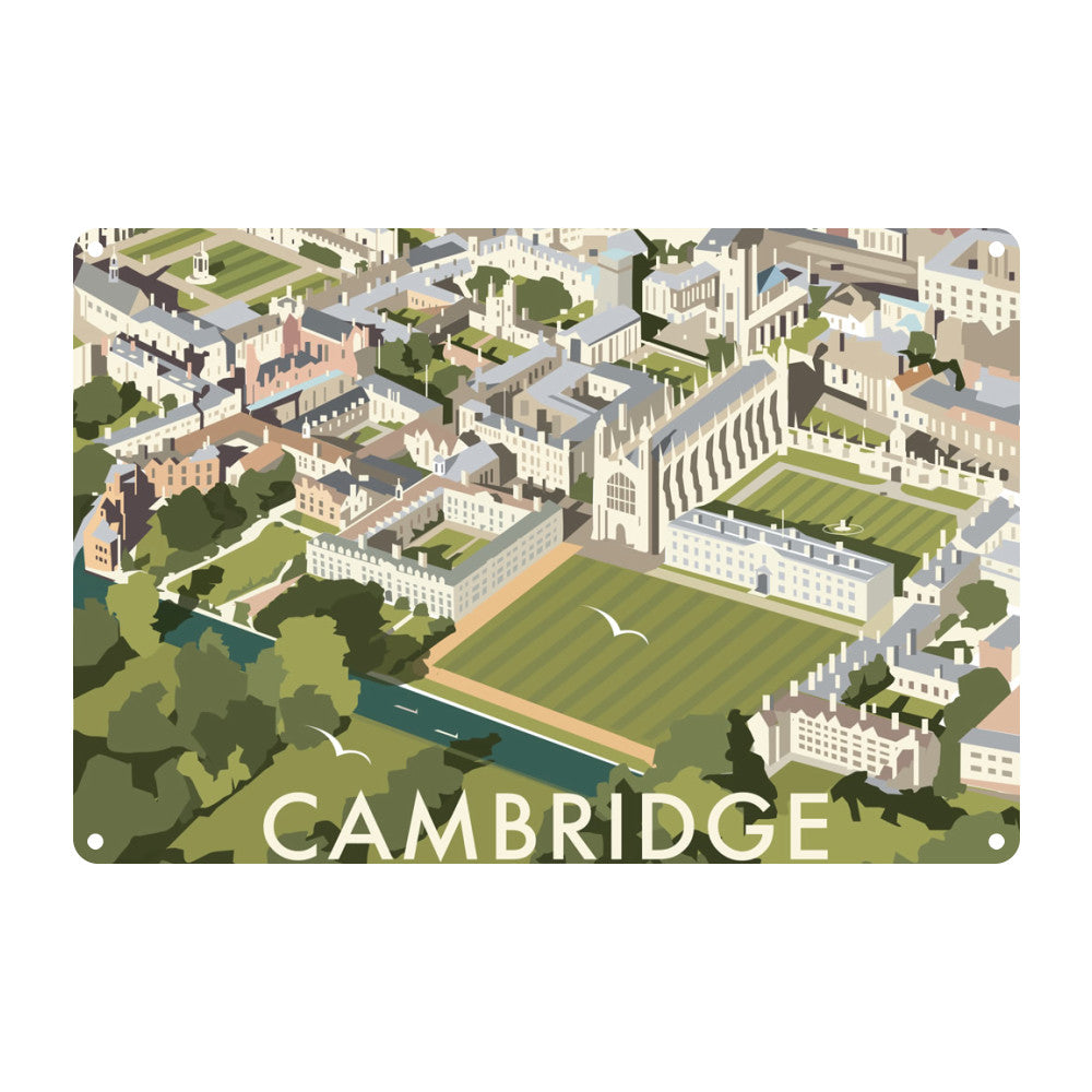 Aerial View of Cambridge, Cambridgeshire Metal Sign