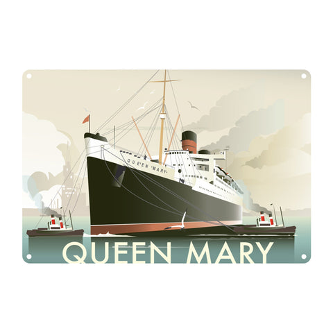 Queen Mary Metal Sign