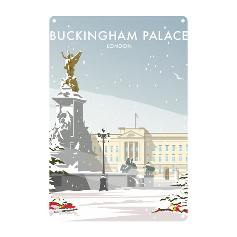 Buckingham Palace Winter Metal Sign