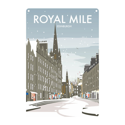 Royal Mile Edinburgh Winter Metal Sign