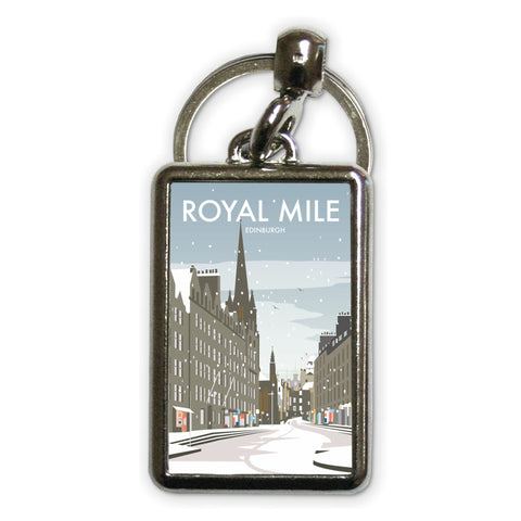 Royal Mile Edinburgh Winter Metal Keyring