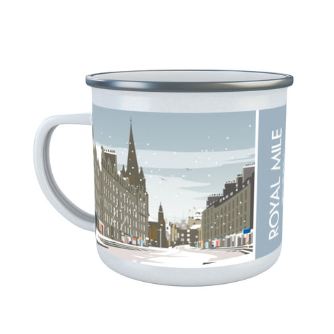 Royal Mile Edinburgh Winter Enamel Mug