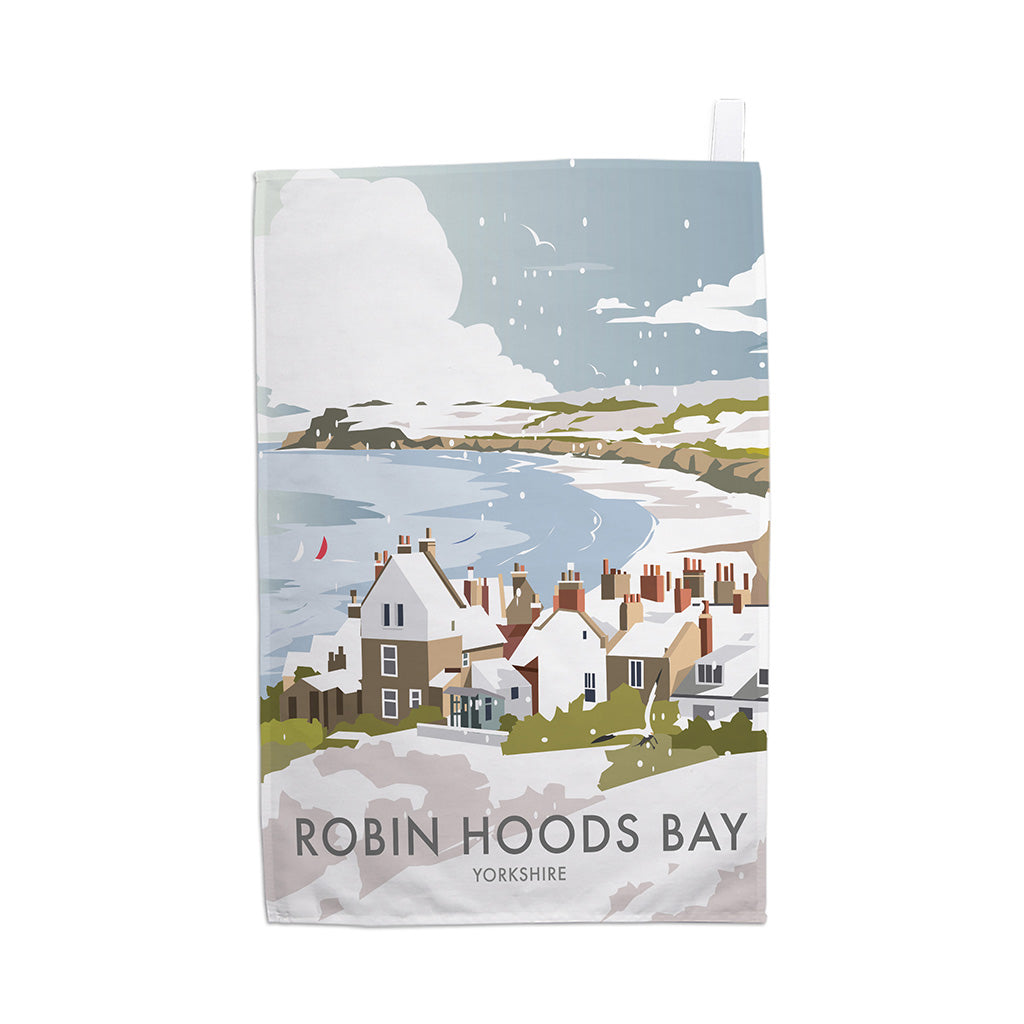 Robin Hoods Bay Winter Tea Towel
