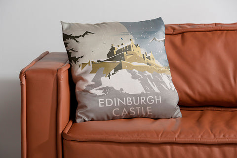 Edinburgh Castle Winter Cushion