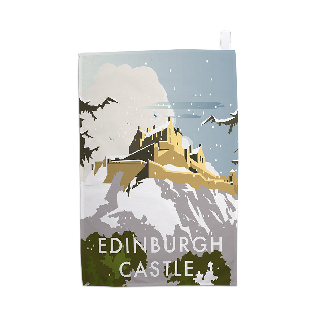 Edinburgh Castle Winter Tea Towel