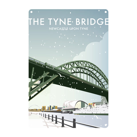 The Tyne Bridge Winter Metal Sign