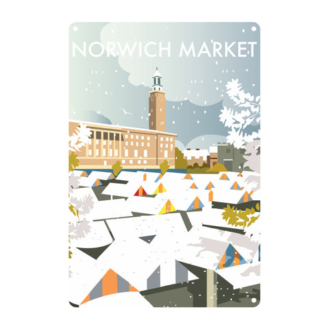 Norwich Market Winter Metal Sign