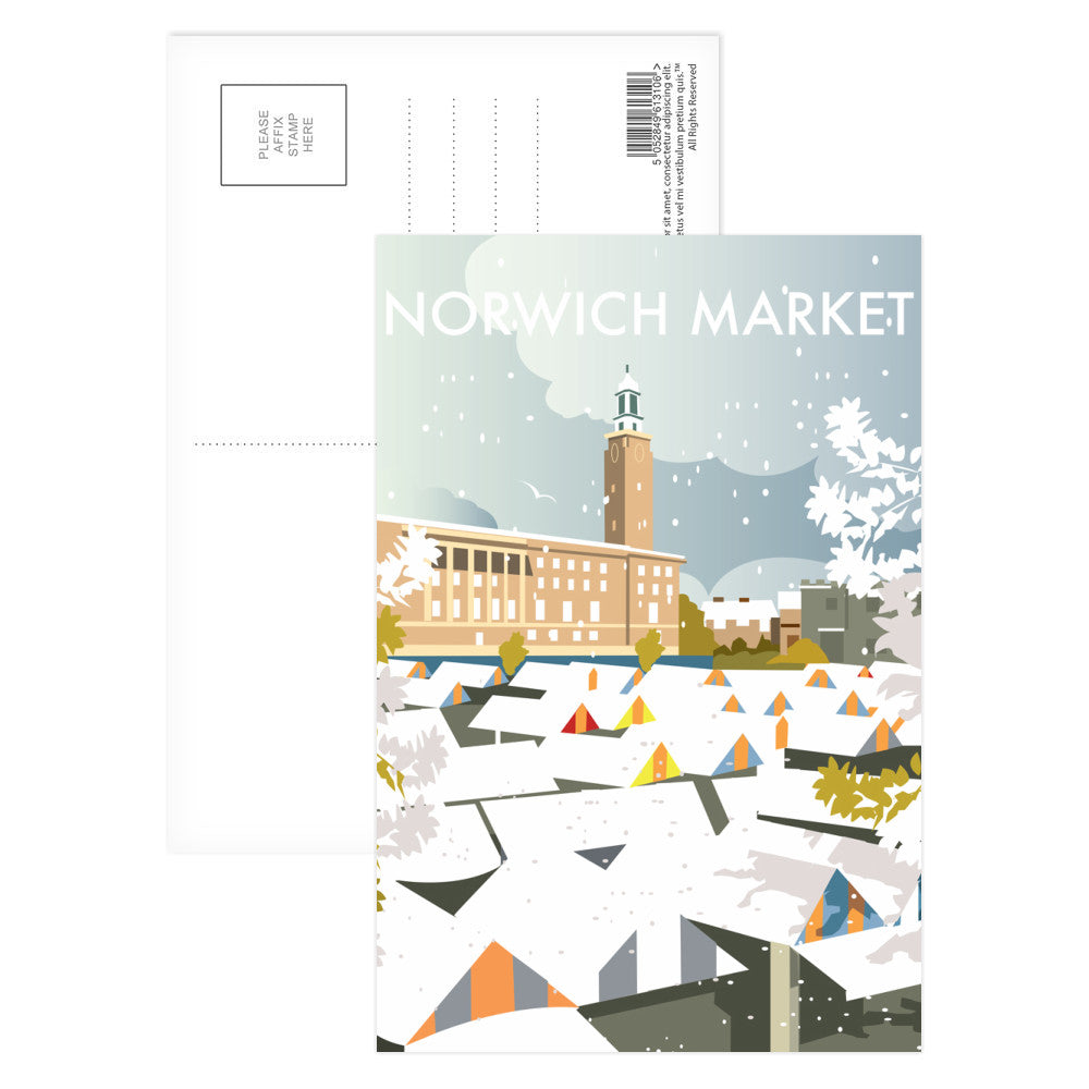 Norwich Market Winter Postcard Pack of 8