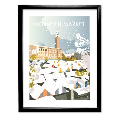 Norwich Market Winter Art Print