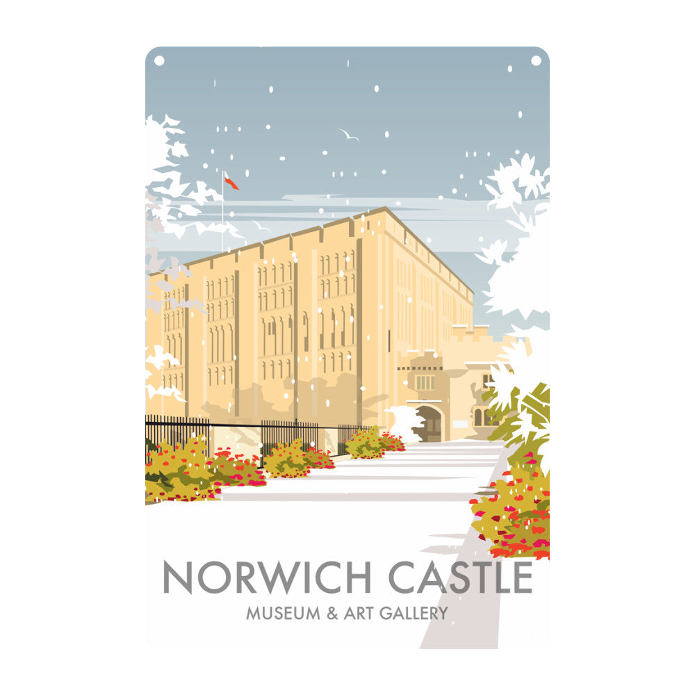 Norwich Castle Winter Metal Sign