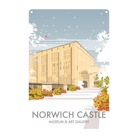 Norwich Castle Winter Metal Sign