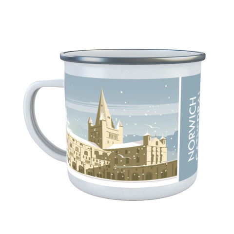 Norwich Cathedral Winter Enamel Mug