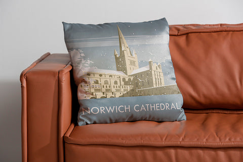 Norwich Cathedral Winter Cushion