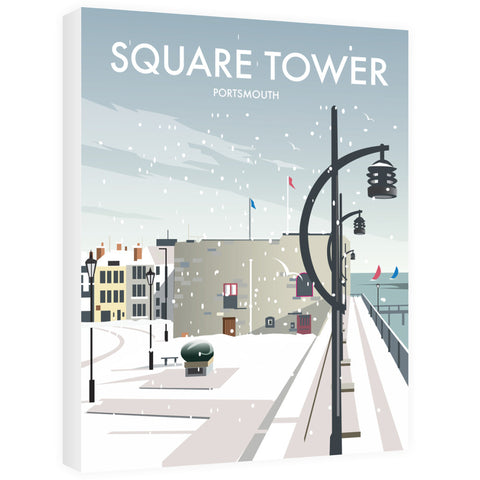 Square Tower Portsmouth Winter Canvas