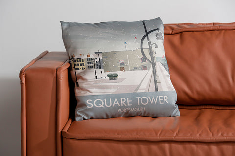 Square Tower Portsmouth Winter Cushion