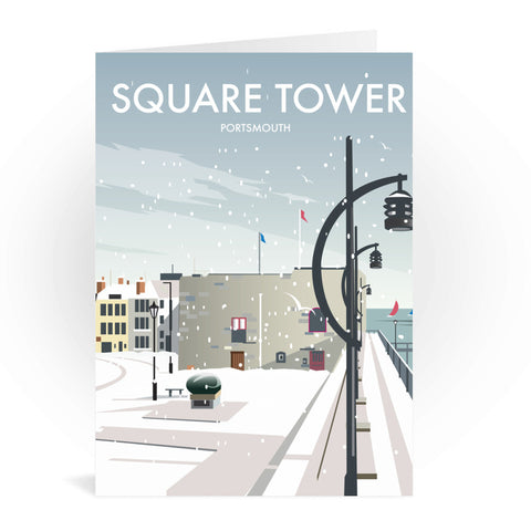 Square Tower Portsmouth Winter Greeting Card