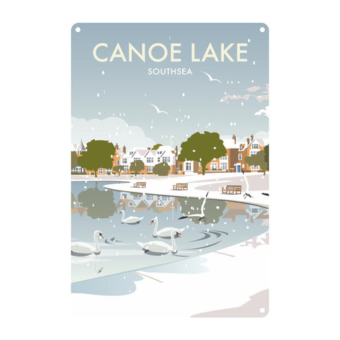 Canoe Lake Southsea Winter Metal Sign