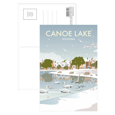 Canoe Lake Southsea Winter Postcard Pack of 8