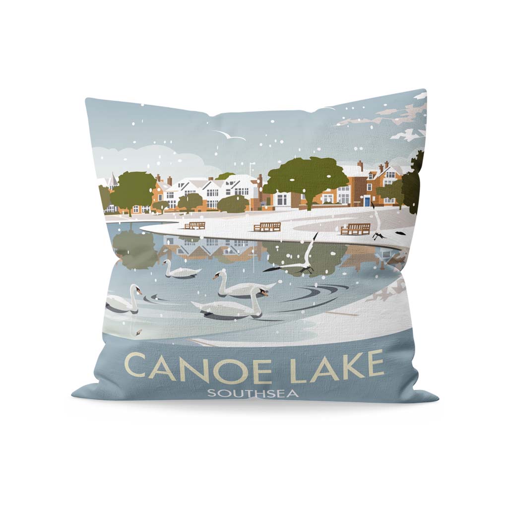 Canoe Lake Southsea Winter Cushion
