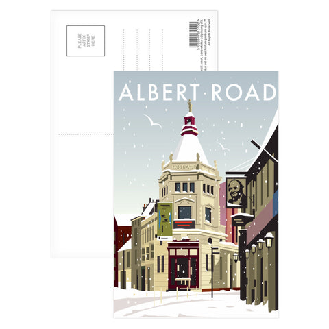 Albert Road Southsea Winter Postcard Pack of 8