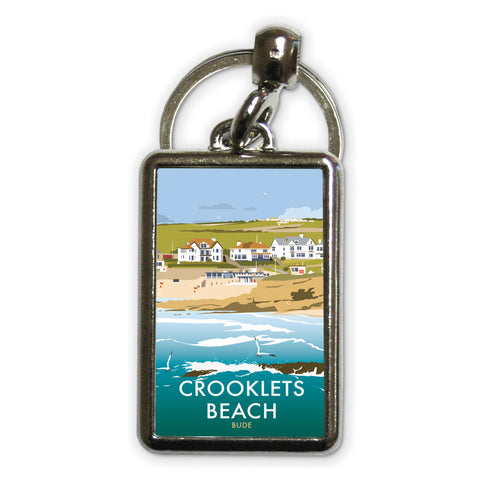 Crooklets Beach Metal Keyring