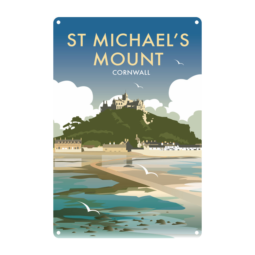 St Michaels Mount Metal Sign – Dave Thompson Art