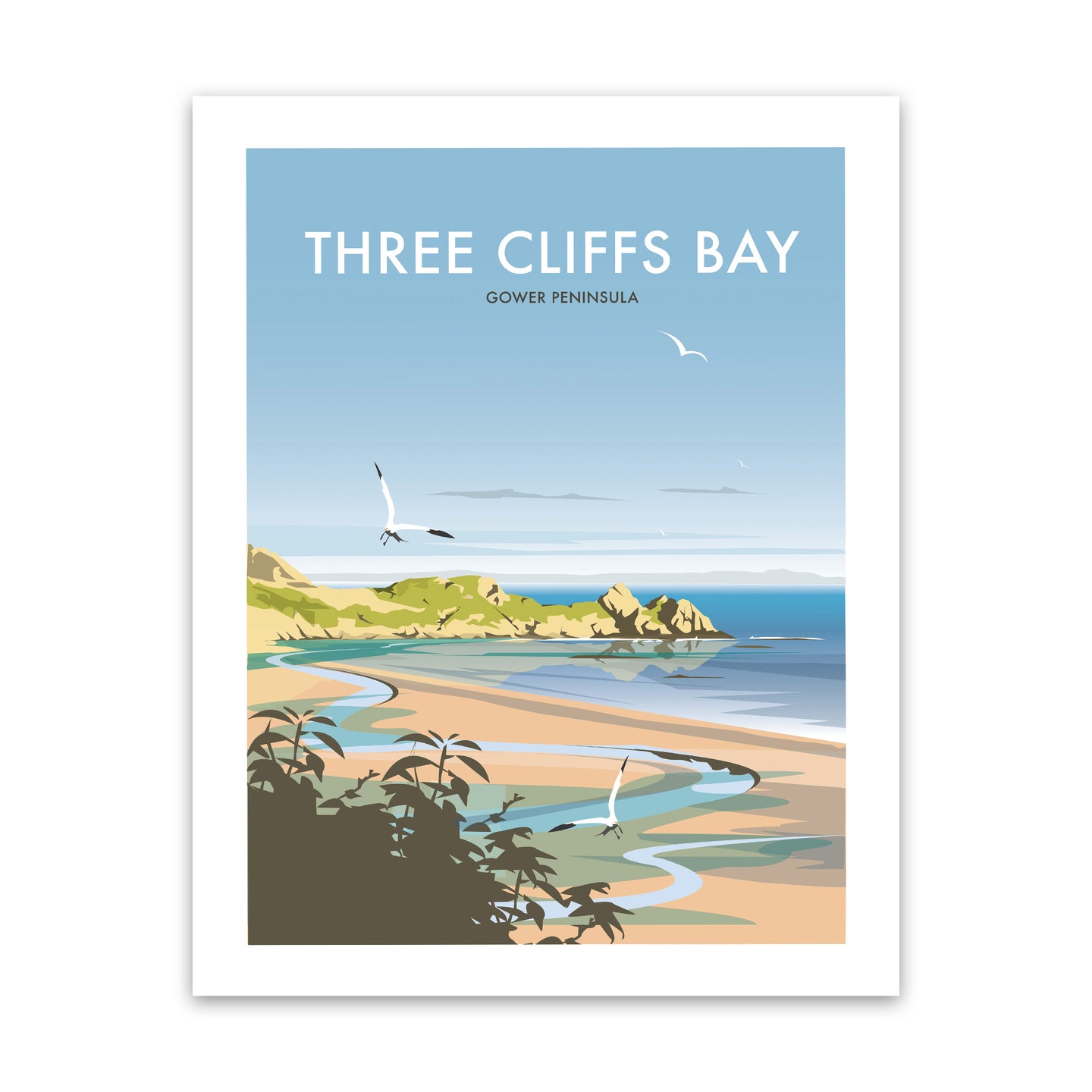 Three Cliffs Bay Art Print