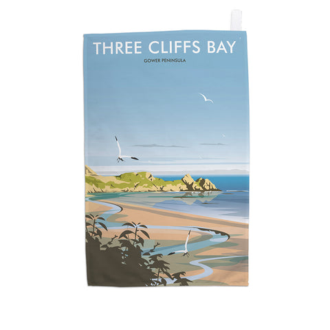 Three Cliffs Bay Tea Towel